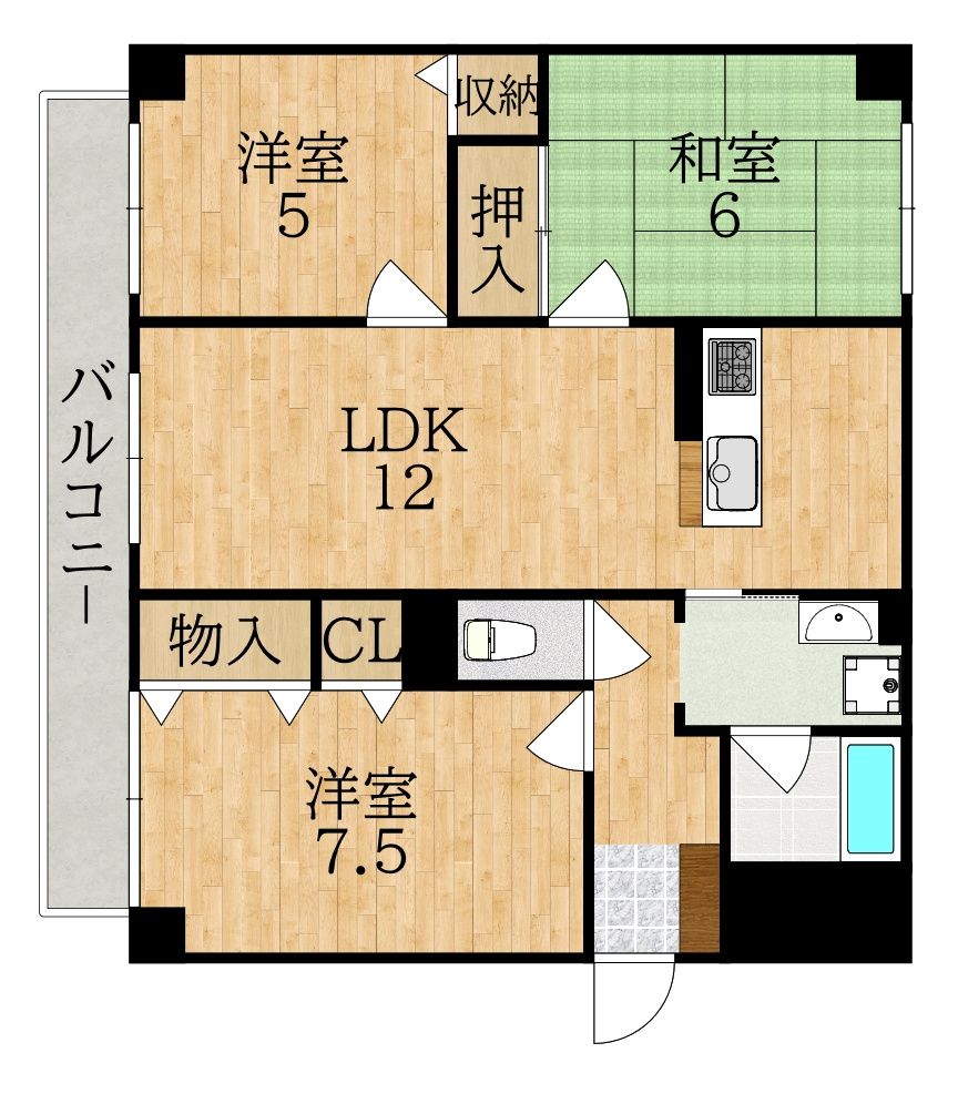 プレジール学園前の間取り