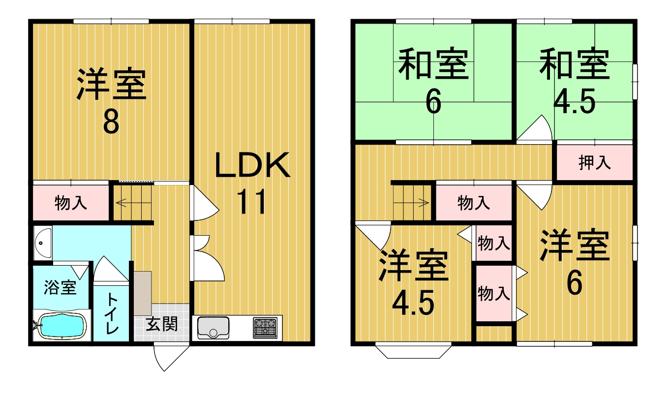 西大寺町テラスハウスの間取り