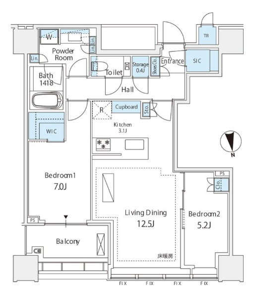 SHIROKANE the SKY E棟の間取り