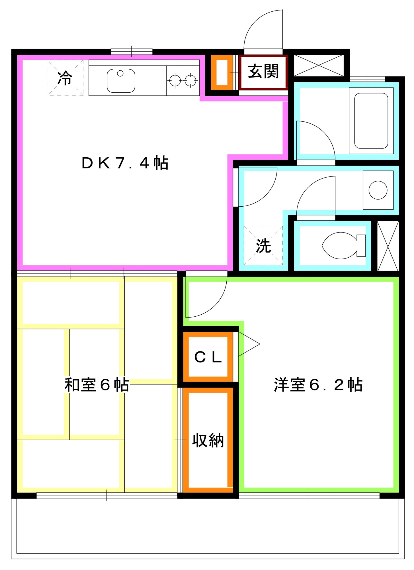 調布市深大寺東町５丁目の賃貸マンションの間取り