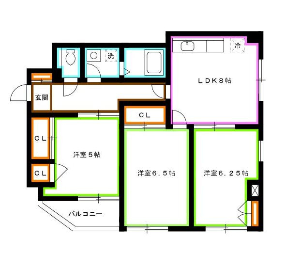 練馬区関町南３丁目の賃貸マンションの間取り