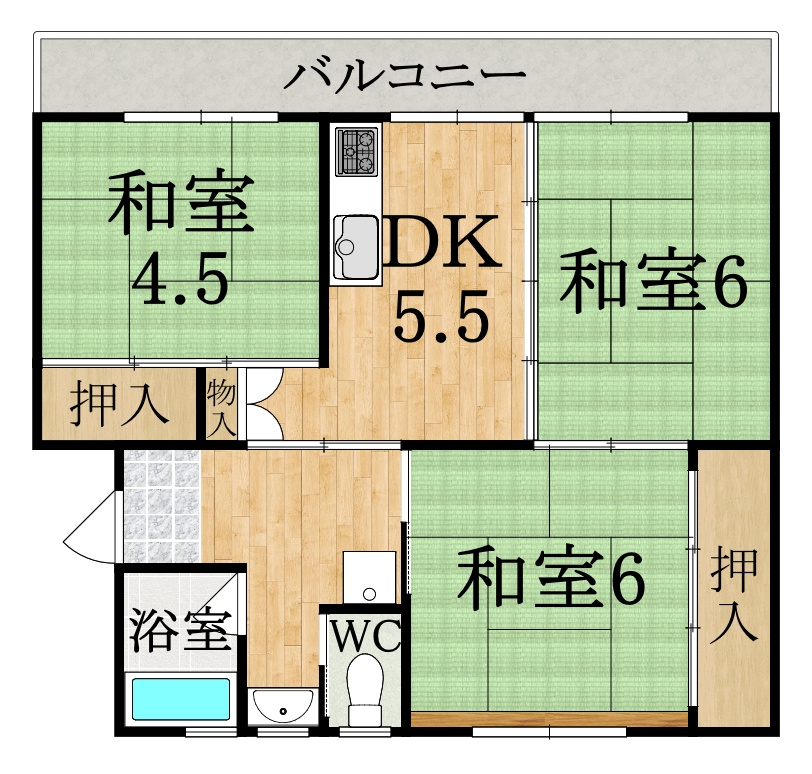 ビレッジハウス大淀3号棟の間取り