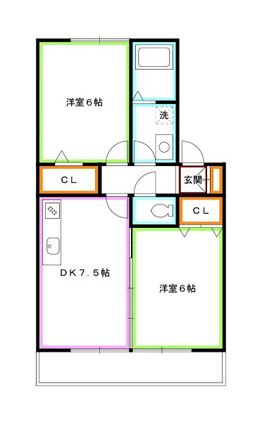 武蔵野市吉祥寺北町３丁目のアパートの間取り