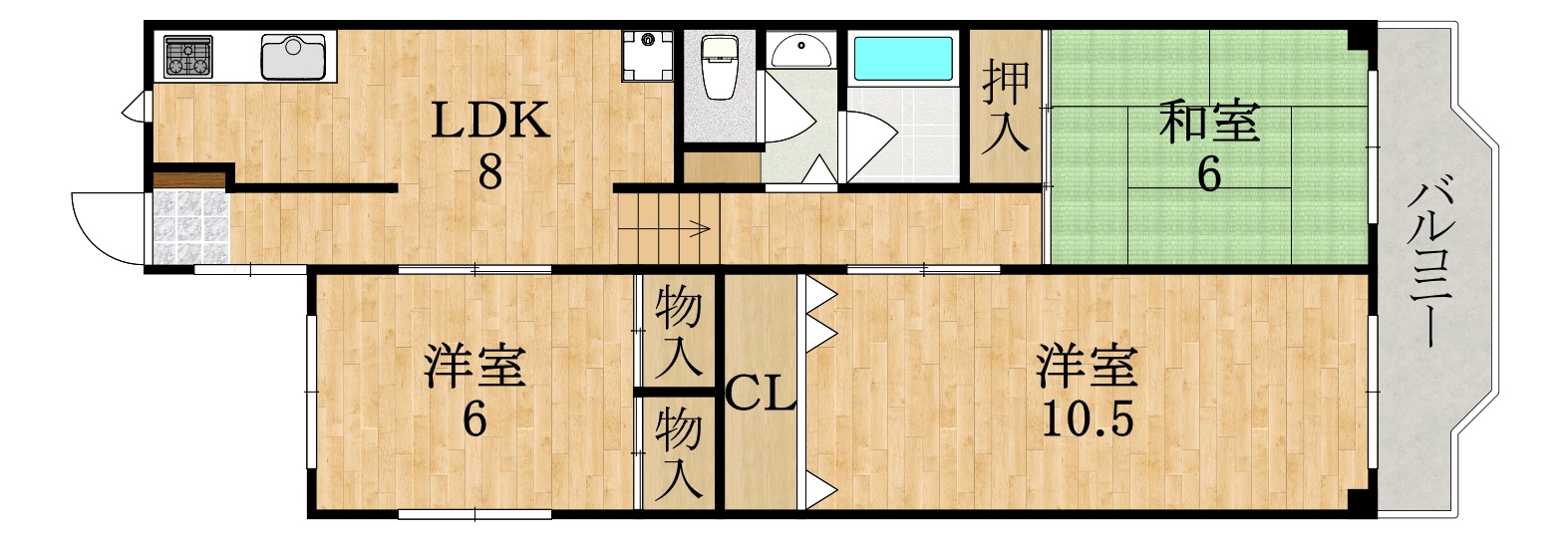 セブンスターマンション学園前の間取り
