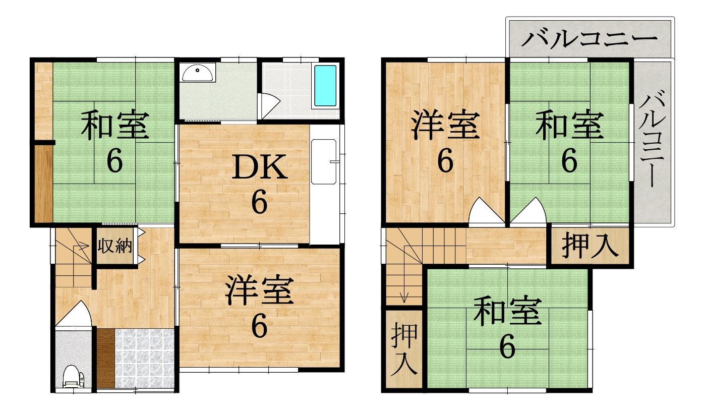 生駒市南田原町戸建の間取り