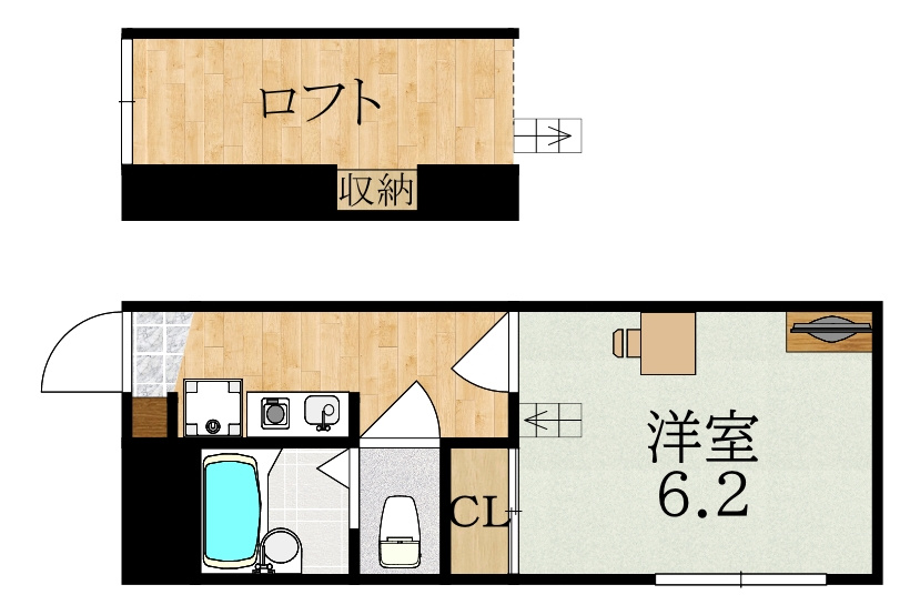 レオパレスAdvance富雄の間取り