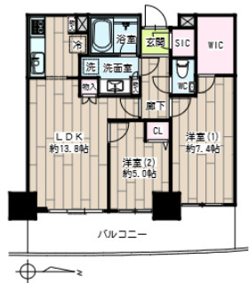クレッセント川崎タワーの間取り