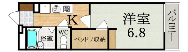 レオパレスヴィルヌーブ大和王寺の間取り