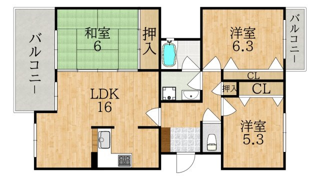 グランドメゾン学園前ガーデンヒルズの間取り