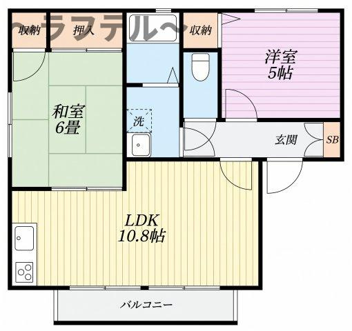 グランドール下山口Bの間取り