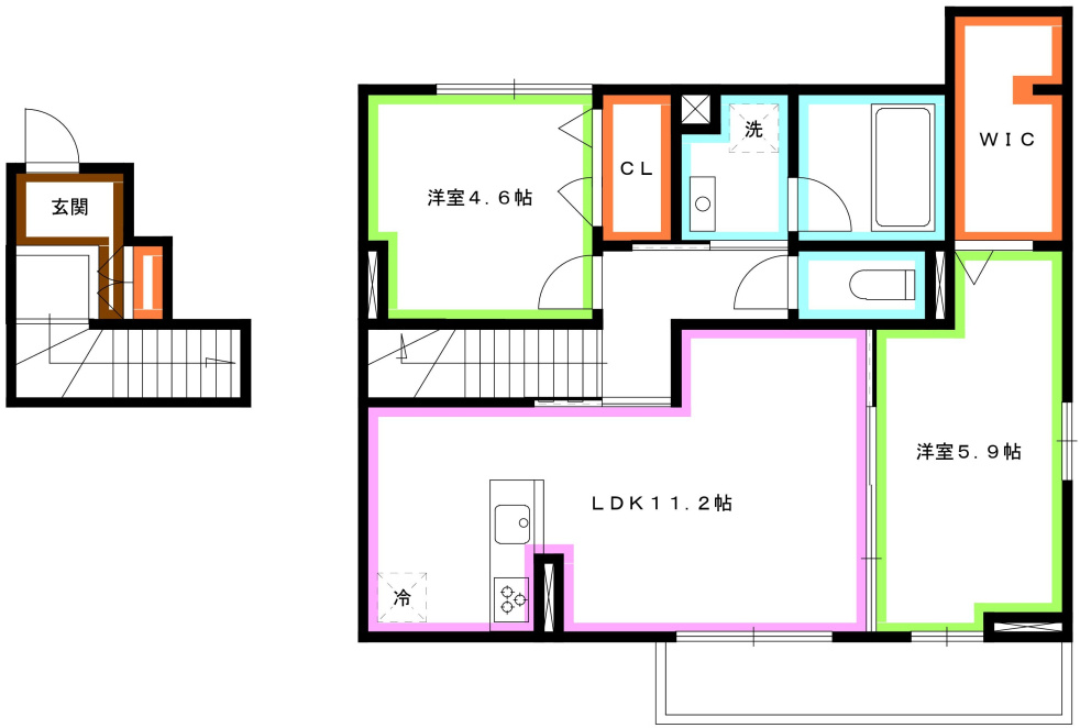 調布市深大寺東町５丁目のアパートの間取り
