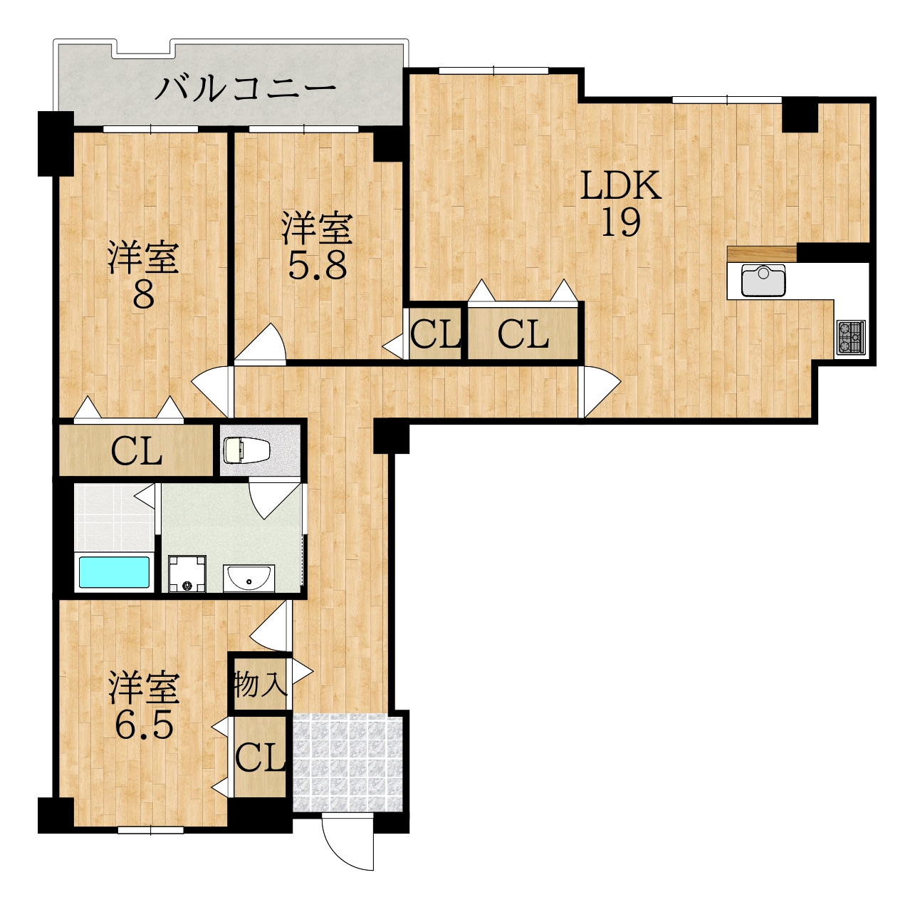 グランドパレス学園前の間取り