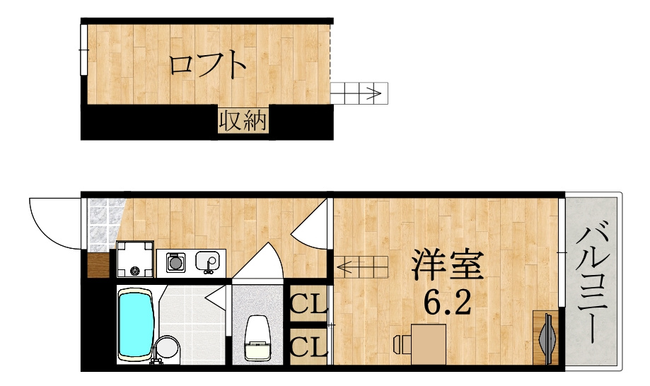 レオパレスサンコート学園前Aの間取り