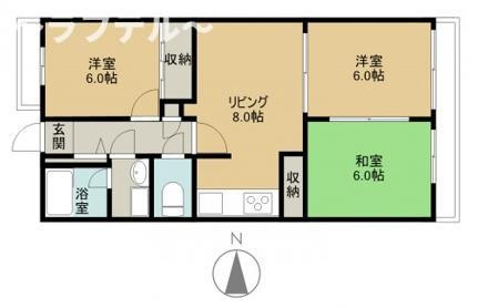 所沢市けやき台２丁目の賃貸マンションの間取り
