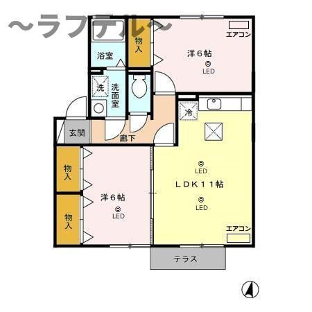 チャオ南狭山Sの間取り