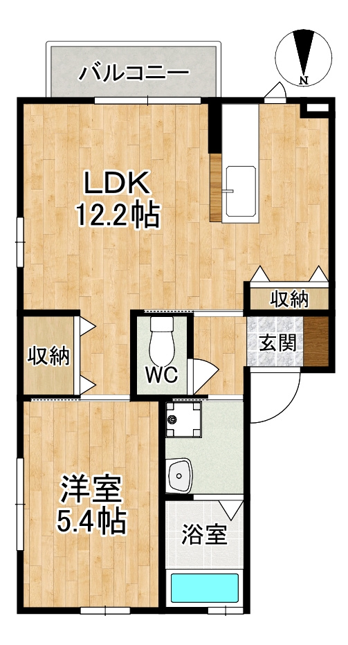 オ・パン法蓮町の間取り