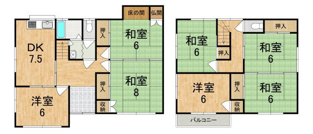 上牧町米山台戸建の間取り