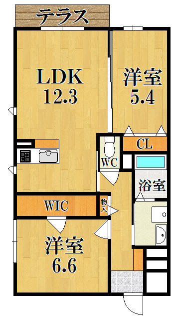 シャーメゾン秦庄の間取り