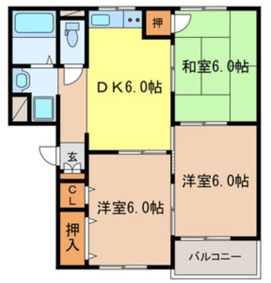 さいたま市中央区本町東２丁目のハイツの間取り|☆左右反転タイプです☆