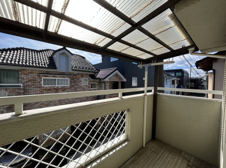柏原住宅のバルコニー