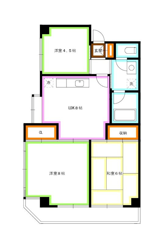 練馬区関町南１丁目の賃貸マンションの間取り