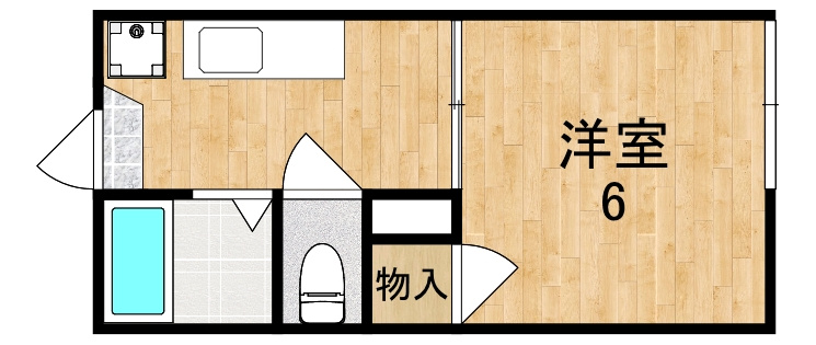 奈良市西大寺新田町のアパートの間取り