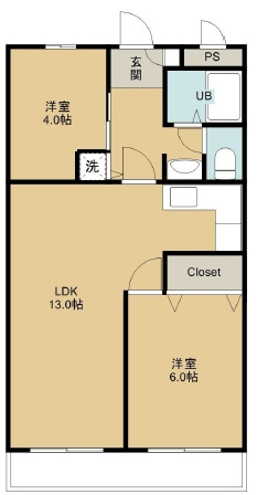 所沢市大字久米の賃貸マンションの間取り