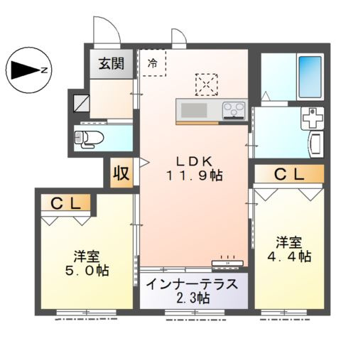 Colza Terrace 神楽　（コルザテラス　ジンラク）の間取り