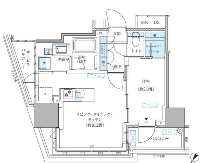 パークアクシス五反田スカイタワーの間取り