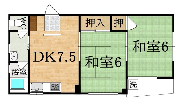 メゾンドフルール生駒壱番館の間取り