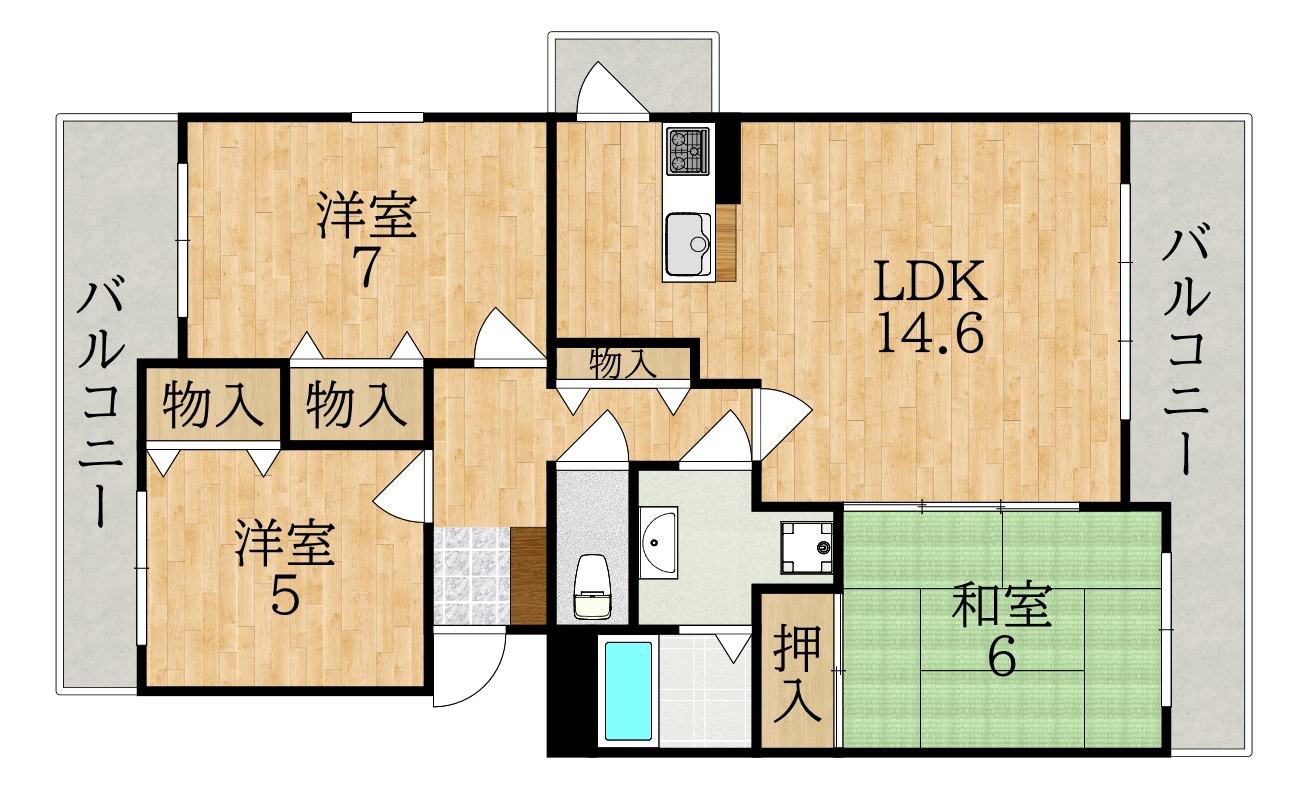 HILL CRESTあやめ池の間取り