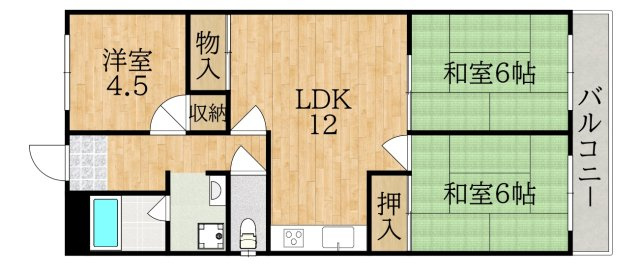 エレガンス登美ヶ丘の間取り