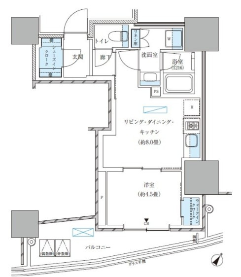 パークアクシス五反田スカイタワーの間取り