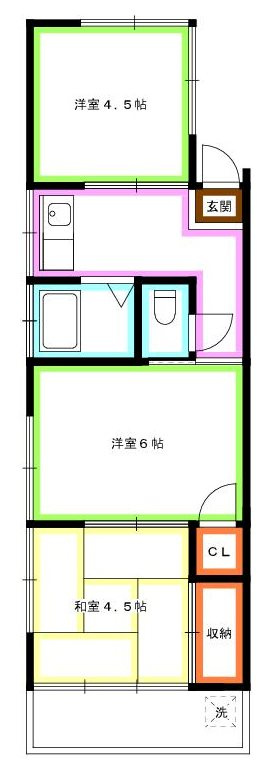杉並区松庵１丁目のアパートの間取り