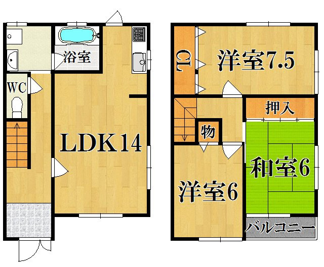 藤澤貸家の間取り