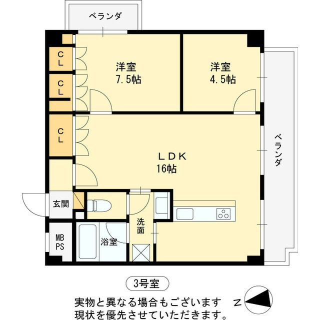 サングリエ阿倍野の間取り