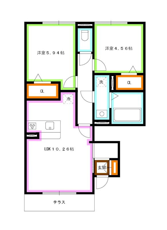 調布市深大寺東町５丁目のアパートの間取り