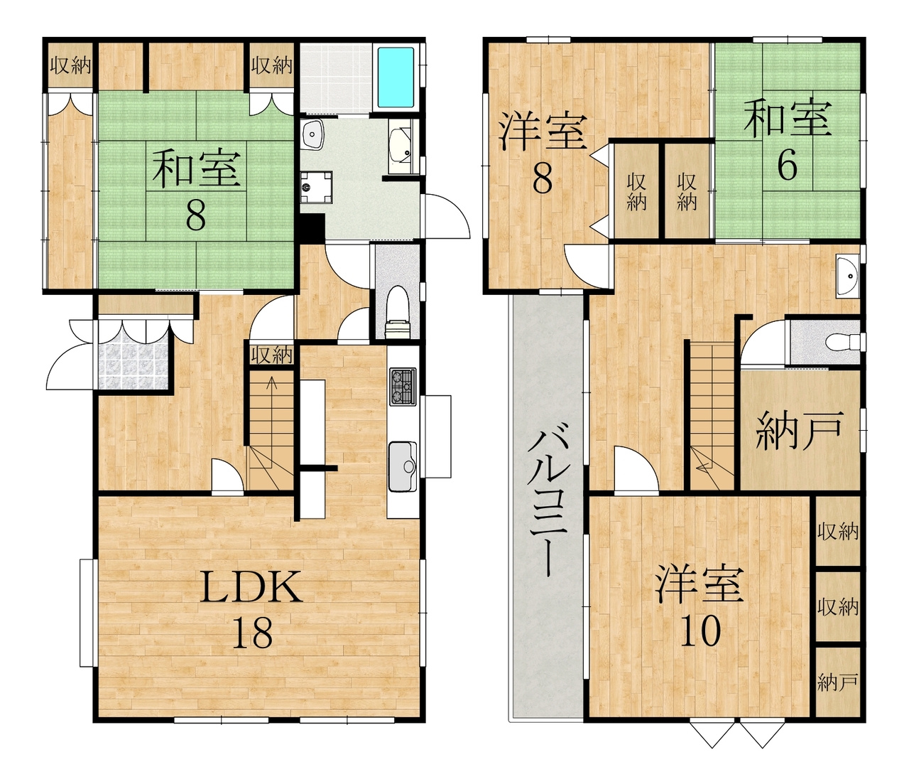 橿原市北妙法寺町戸建の間取り