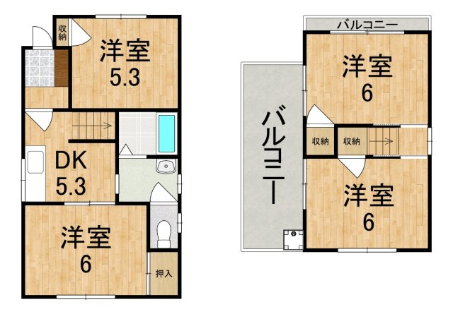上牧町米山台戸建の間取り