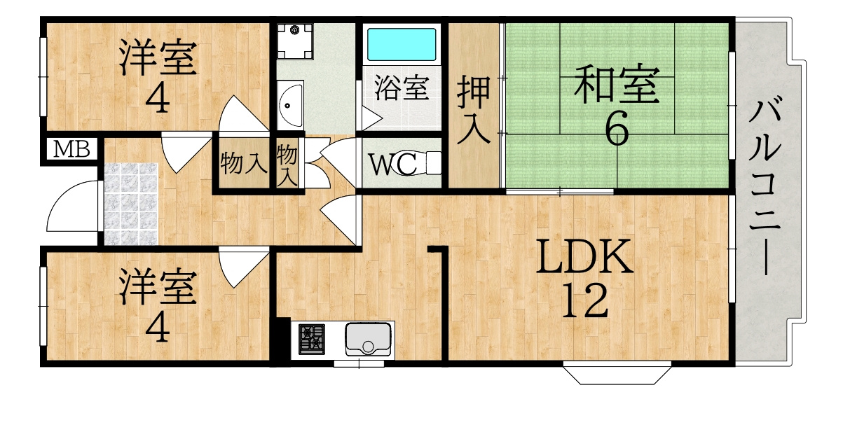 ラフォーレ学園前の間取り