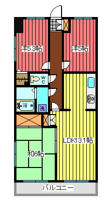 川口飯塚第三ロイヤルコーポの間取り