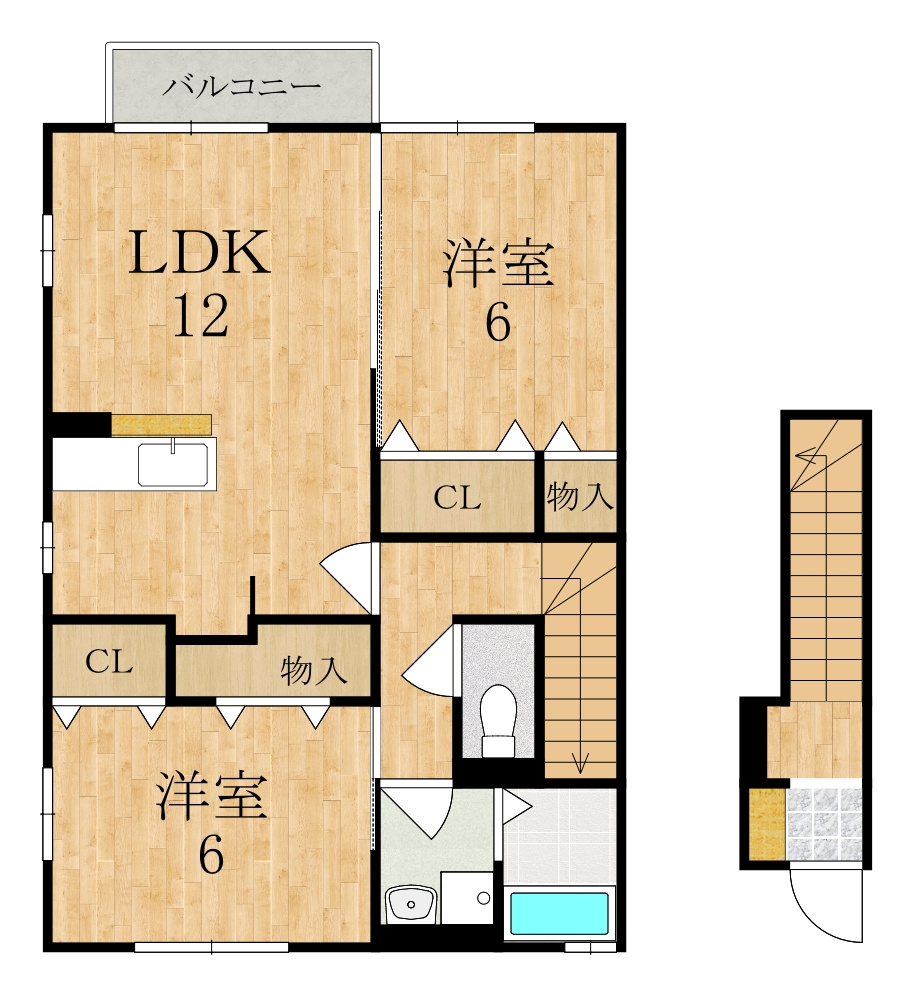 タウン　ビビ　Ａ棟の間取り