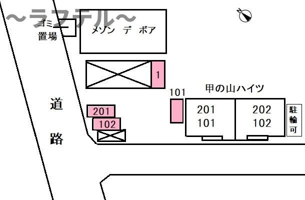 甲の山ハイツの区画図