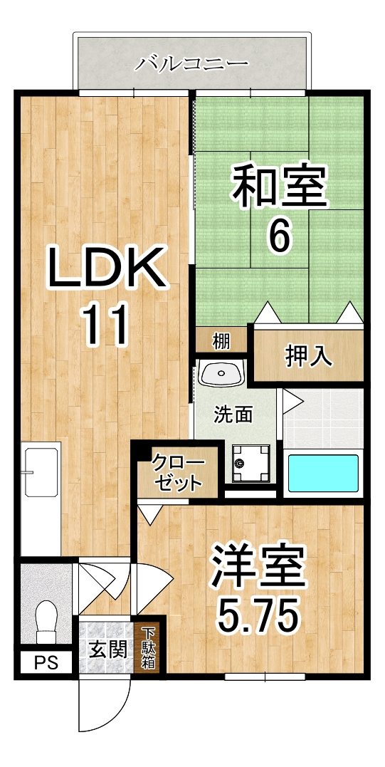 サンクコール朝和Aの間取り