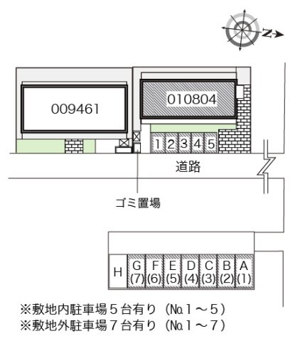 レオパレスＨＩＲＡＴＡＰａｒｔⅡの駐車場