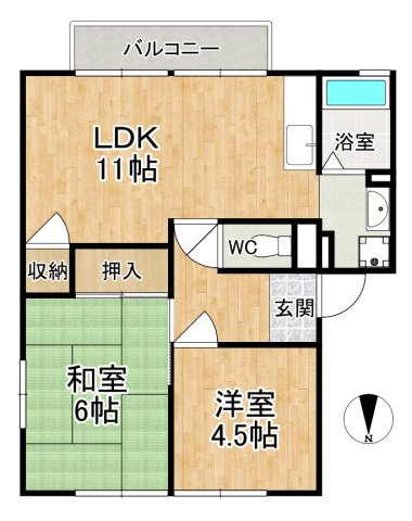 タウンコート西Ｂの間取り