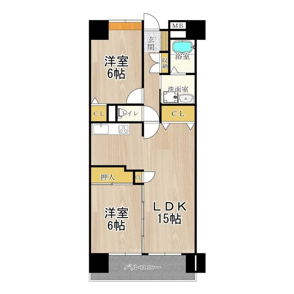東部市場前レジデンスの間取り