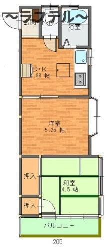 所沢市大字荒幡のアパートの間取り