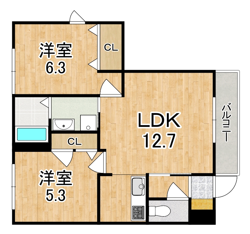 アルティ逢坂Ａの間取り