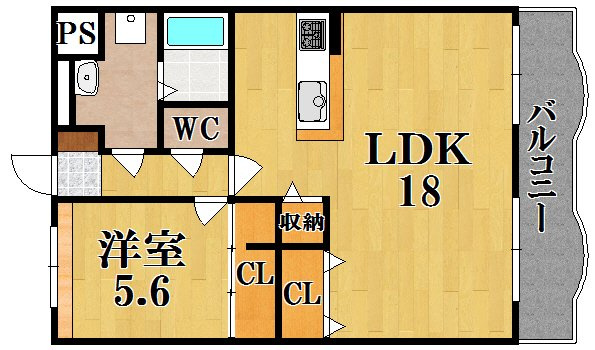 生駒郡斑鳩町阿波２丁目の賃貸マンションの間取り